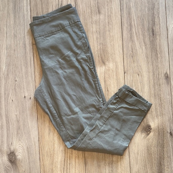 TRIBAL Olive Army Green Stretchy Business Casual Skinny Leg Pants - Picture 1 of 4